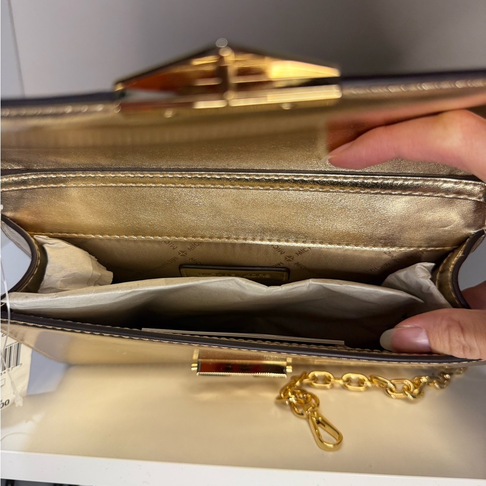 Michael Kors Metallic Gold Clutch - Picture 7 of 11